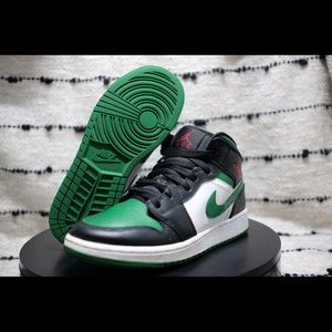 Jordan 1 Mid GS ‘Green Toe’ - Size 4Y - Used